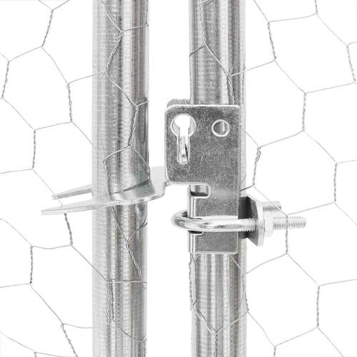 Udendørs hundegård med dør 3x2x1 m galvaniseret stål