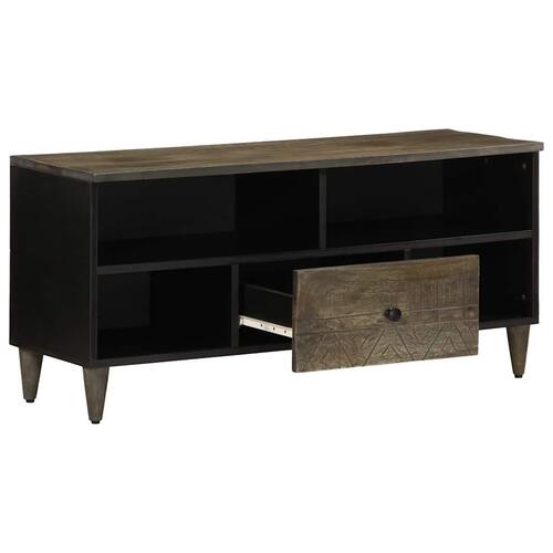 Tv-bord 100x33x46 cm massivt mangotræ sort