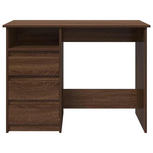 Skrivebord 102x50x75 cm konstrueret træ brun egetræsfarve