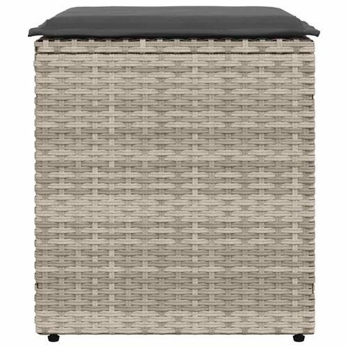 Havestole med hynder 2 stk. 40x40x43 cm polyrattan lysegrå