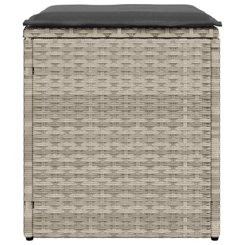 Havestole med hynder 2 stk. 40x40x43 cm polyrattan lysegrå