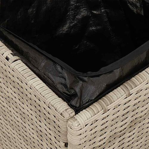 Havestole med hynder 2 stk. 40x40x43 cm polyrattan lysegrå