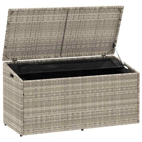 Opbevaringskasse til haven 110x50x58 cm polyrattan lysegrå