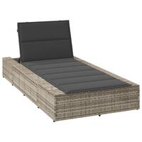 Solseng med flydende hynde polyrattan lysegrå