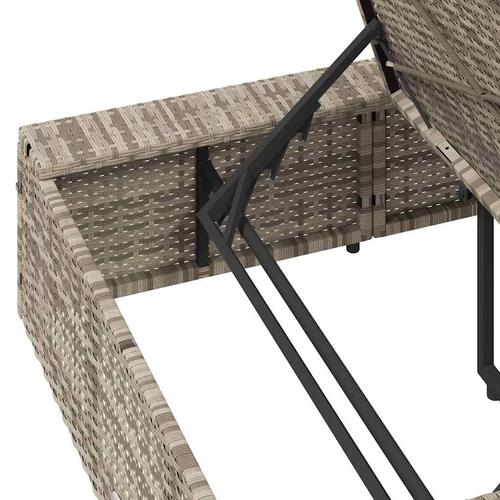 Solseng med flydende hynde polyrattan lysegrå