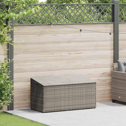 Opbevaringskasse til haven 110x50x58 cm polyrattan grå
