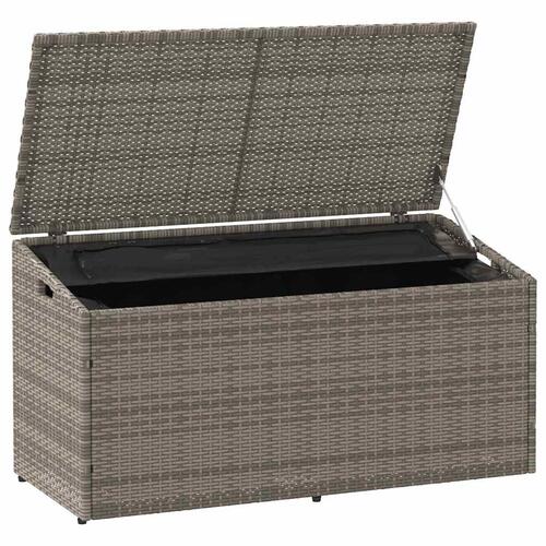 Opbevaringskasse til haven 110x50x58 cm polyrattan grå