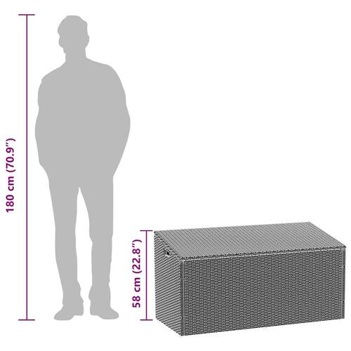 Opbevaringskasse til haven 110x50x58 cm polyrattan grå
