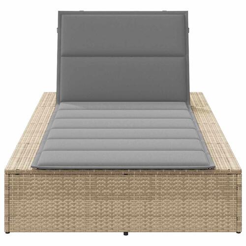 Solseng med flydende hynde polyrattan beige