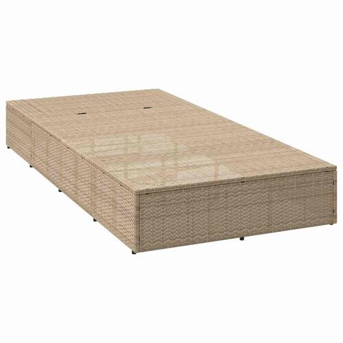 Solseng med flydende hynde polyrattan beige