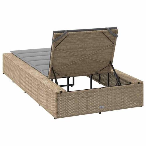 Solseng med flydende hynde polyrattan beige