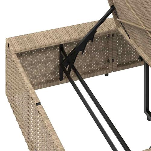 Solseng med flydende hynde polyrattan beige