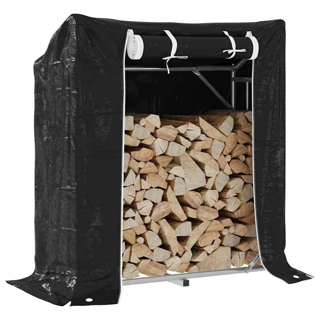 Brændestativ med regnslag 100,5x40,5x110,5 cm galvaniseret stål