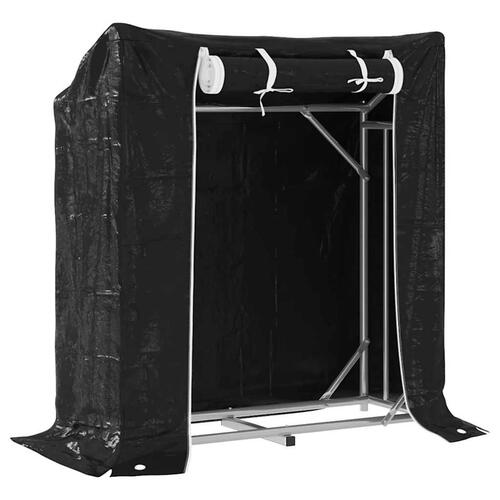 Brændestativ med regnslag 100,5x40,5x110,5 cm galvaniseret stål