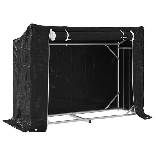 Brændestativ med regnslag 151x60,5x110,5 cm galvaniseret stål