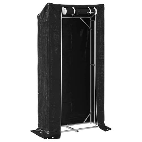 Brændestativ med regnslag 100x40x200 cm galvaniseret stål