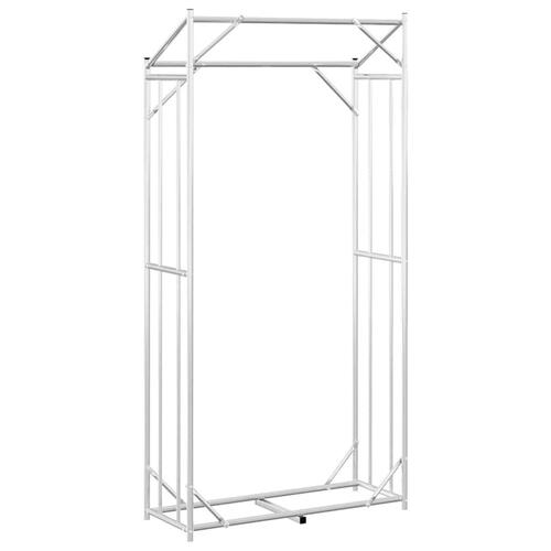 Brændestativ med regnslag 100x40x200 cm galvaniseret stål