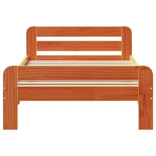 Sengeramme uden madras 90x200 cm massivt fyrretræ gyldenbrun