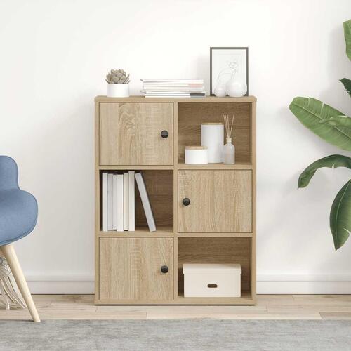Bogreol 60x24x76,5 cm konstrueret træ sonoma-eg
