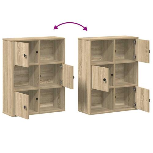 Bogreol 60x24x76,5 cm konstrueret træ sonoma-eg
