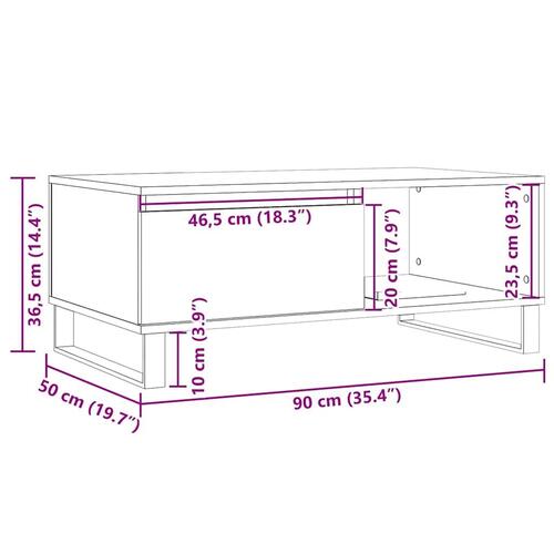 Sofabord 90x50x36,5 cm konstrueret træ gammeldags træ