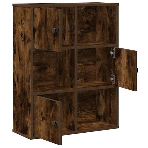 Bogreol 60x24x76,5 cm konstrueret træ røget egetræsfarve