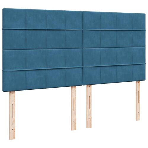 Osmannisk sengeramme med madrasser 160x200 cm fløjl mørkeblå