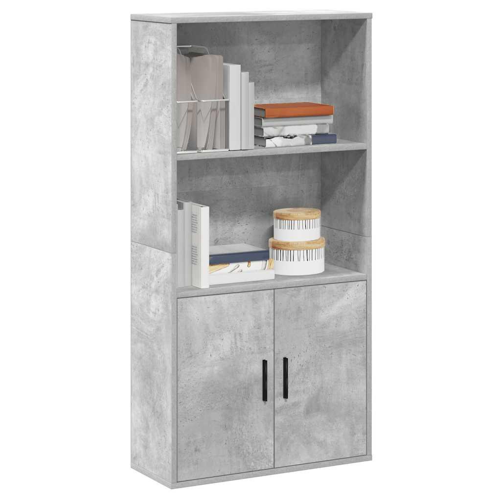 Bogreol 60x24x120 cm konstrueret træ betongrå