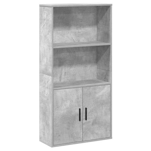 Bogreol 60x24x120 cm konstrueret træ betongrå