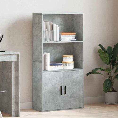 Bogreol 60x24x120 cm konstrueret træ betongrå
