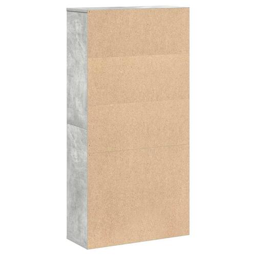 Bogreol 60x24x120 cm konstrueret træ betongrå