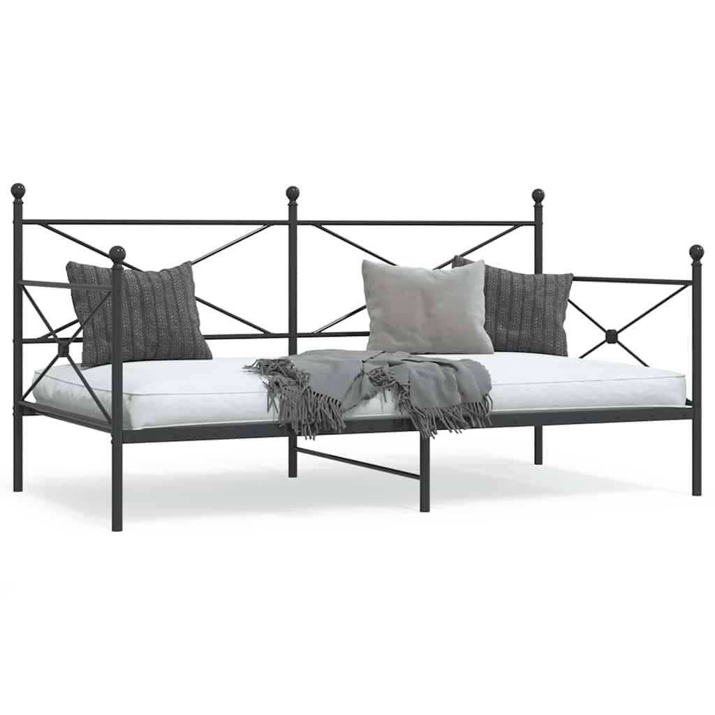 Daybed uden madras 100x200 cm stål sort billede