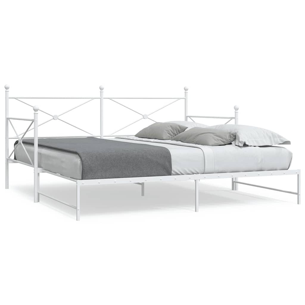 Daybed med udtræk uden madras 100x190 cm stål hvid billede