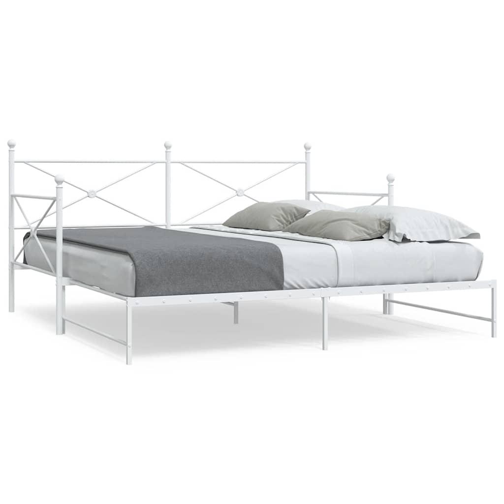 Daybed med udtræk uden madras 107x203 cm stål hvid billede