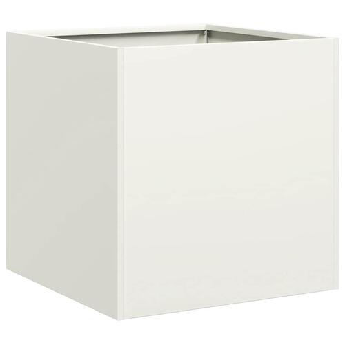 Plantekasse 40x40x40 cm koldvalset stål hvid