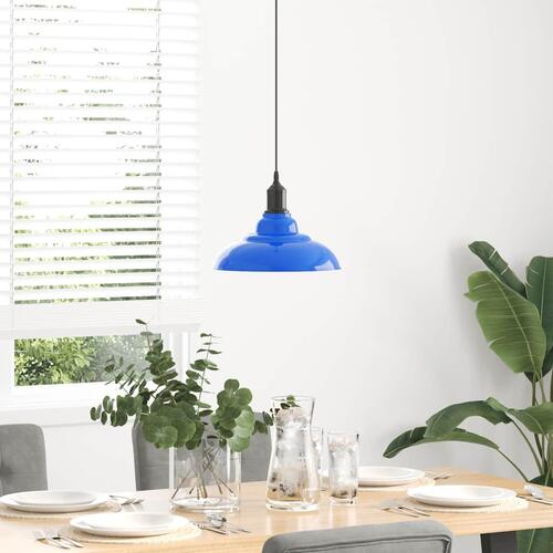 Pendellampe højdejusterbar E27 Ø 31 cm metal glans mørkeblå