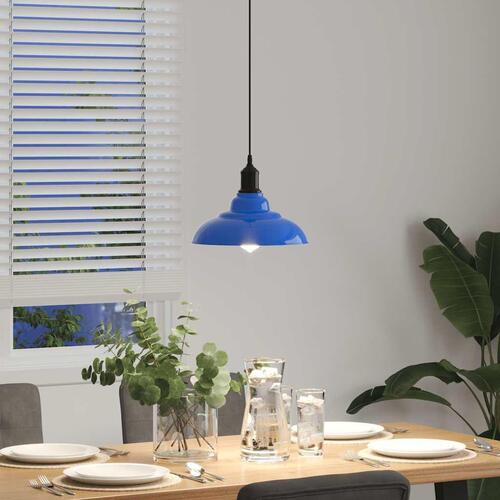 Pendellampe højdejusterbar E27 Ø 31 cm metal glans mørkeblå