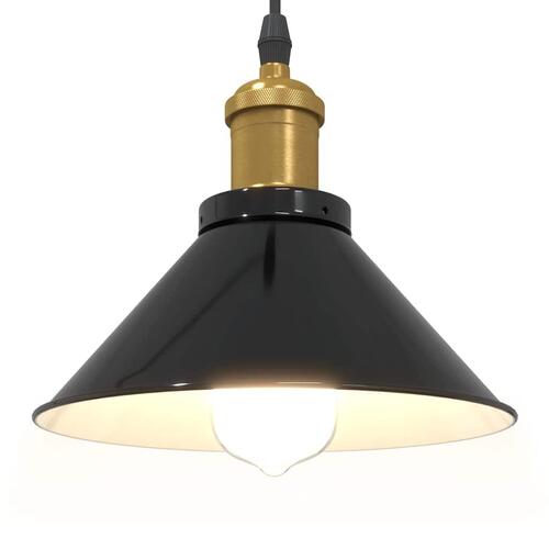 Pendellampe højdejusterbar E27 Ø 22 cm metal glans sort