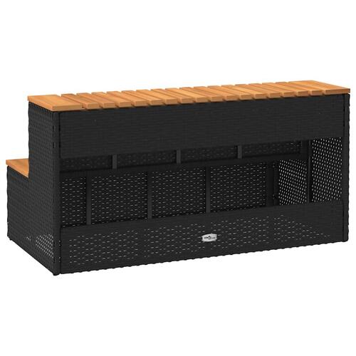 Spakant 100x50x50,5 cm polyrattan og massivt akacietræ sort