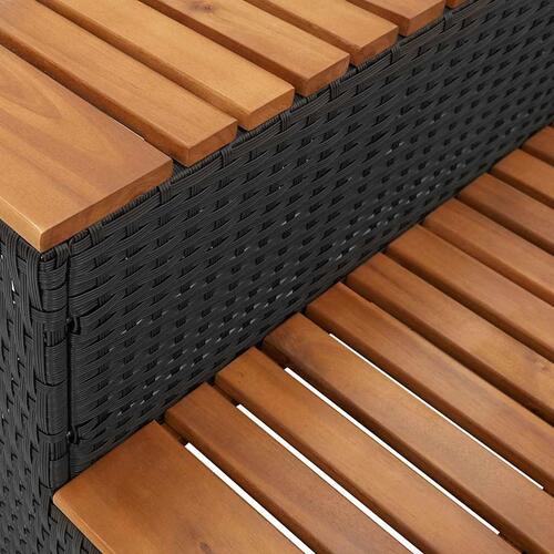 Spakant 100x50x50,5 cm polyrattan og massivt akacietræ sort