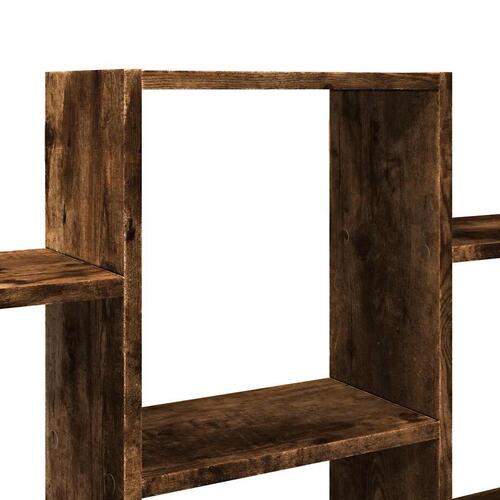 Væghylde 159x18x66 cm konstrueret træ røget egetræsfinish