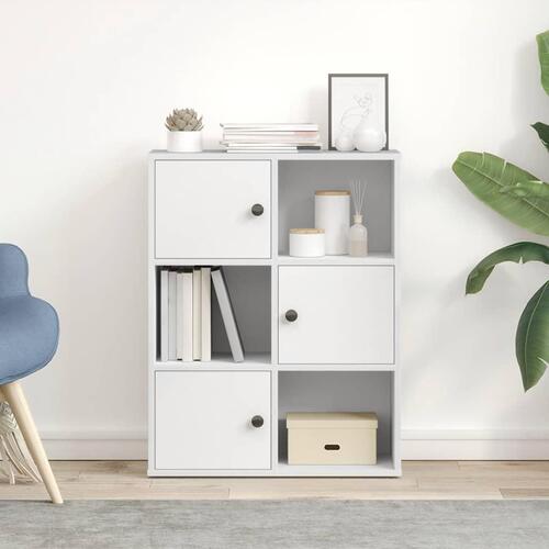 Bogreol 60x24x76,5 cm konstrueret træ hvid