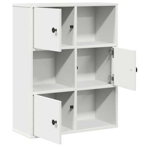 Bogreol 60x24x76,5 cm konstrueret træ hvid