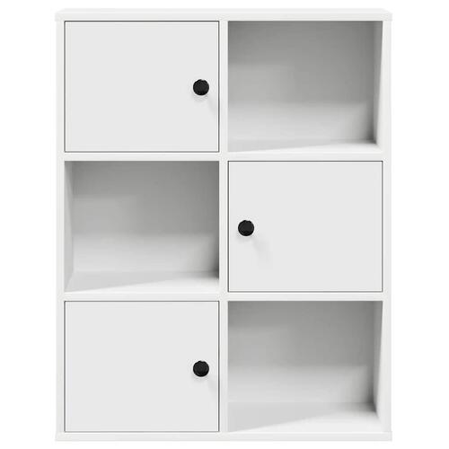 Bogreol 60x24x76,5 cm konstrueret træ hvid