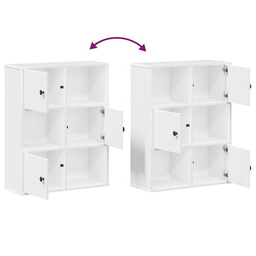 Bogreol 60x24x76,5 cm konstrueret træ hvid