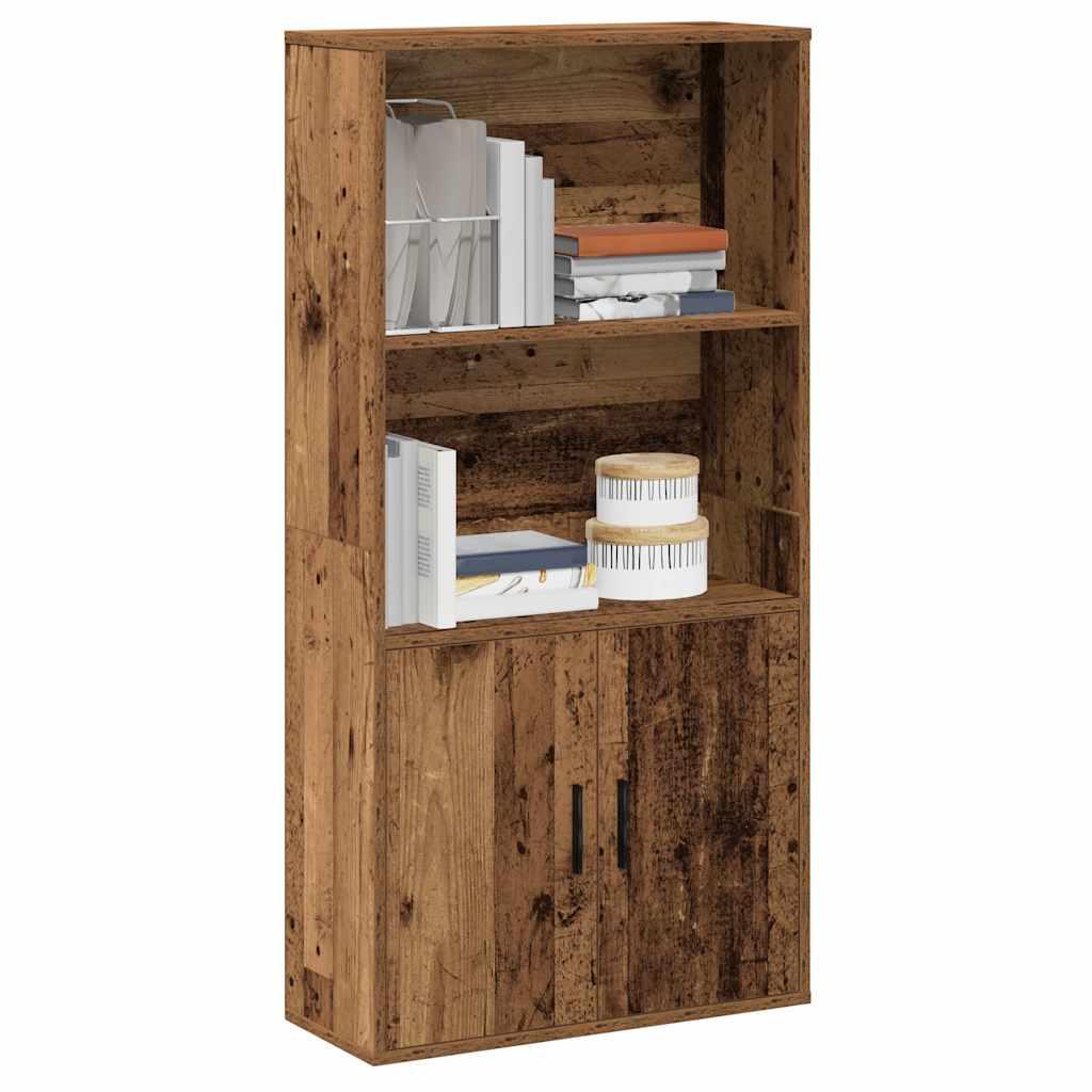 Bogreol 60x24x120 cm konstrueret træ antikt træ