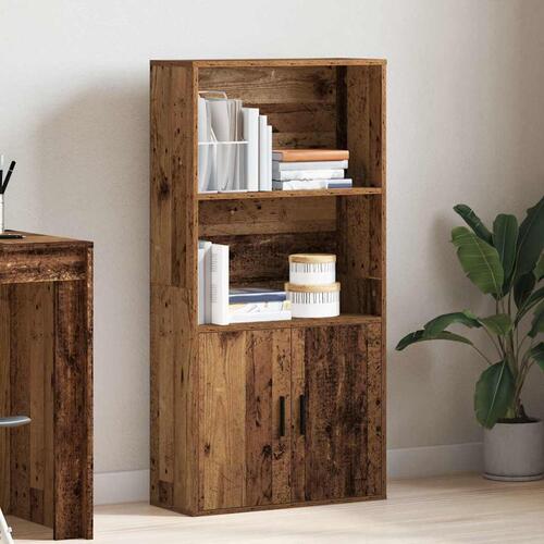 Bogreol 60x24x120 cm konstrueret træ antikt træ
