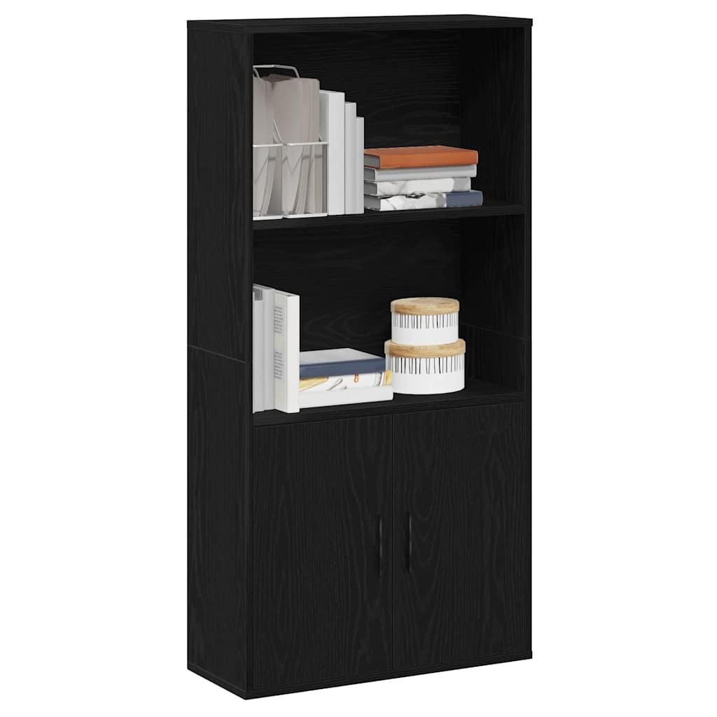 Bogreol 60x24x120 cm konstrueret træ sort-eg