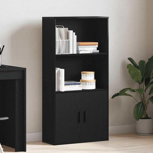 Bogreol 60x24x120 cm konstrueret træ sort-eg