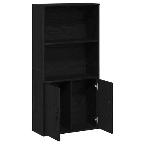 Bogreol 60x24x120 cm konstrueret træ sort-eg
